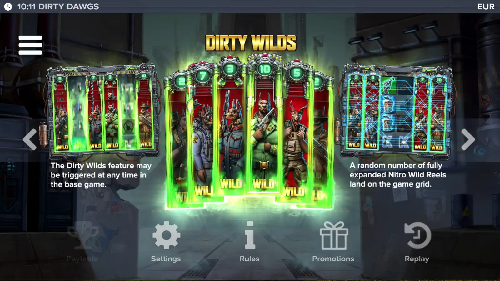 Dirty Dawgs Dirty Wilds met uitbreidende wilds
