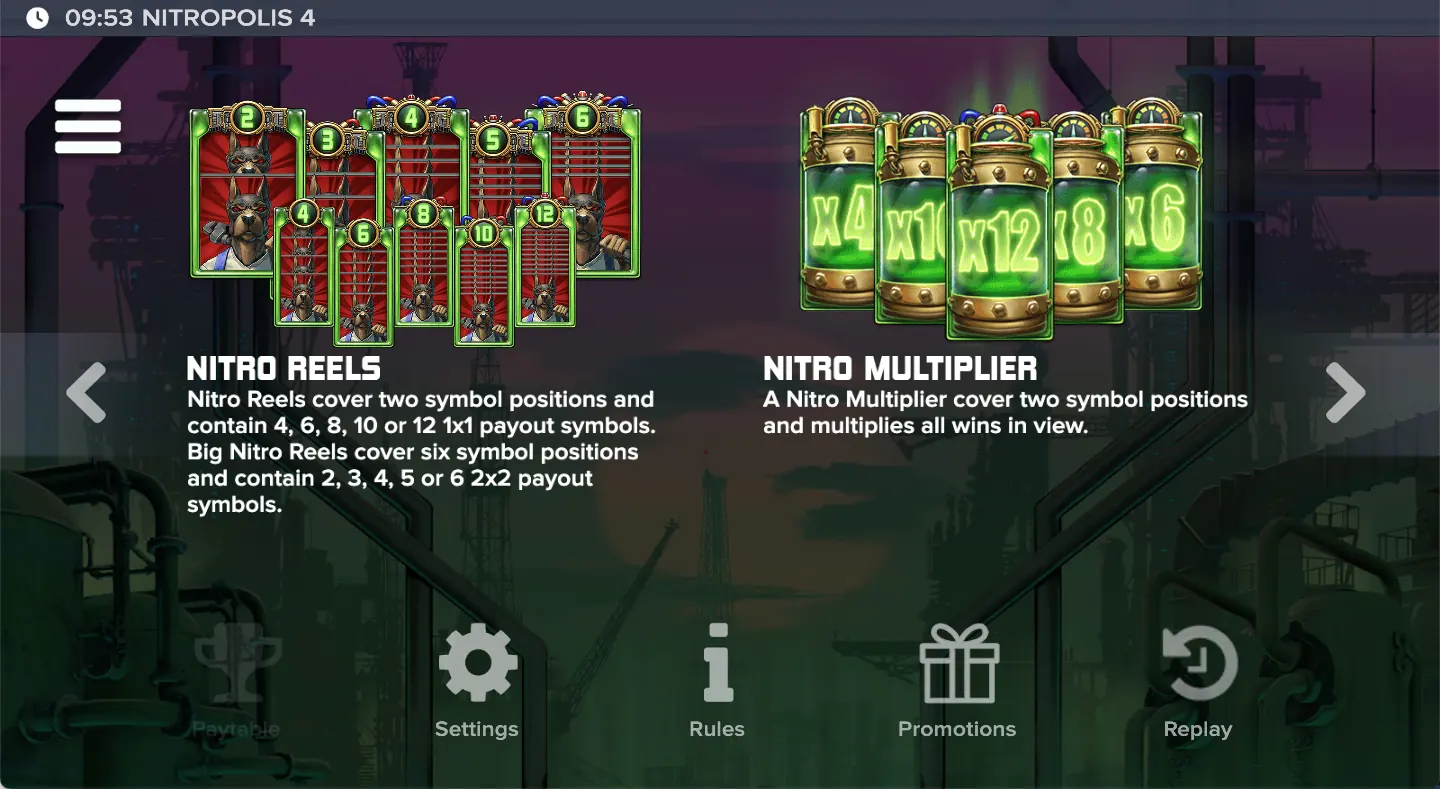 Nitropolis 4 nitro reels en multipliers