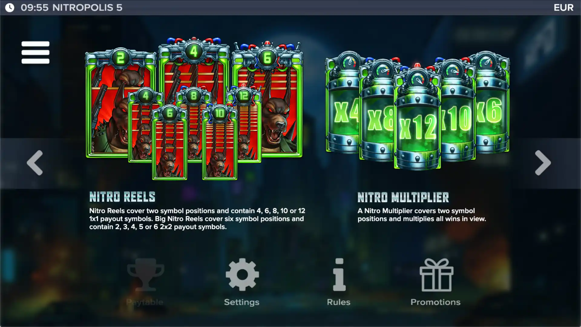 Nitropolis 5 Nitro Reels en Multiplier