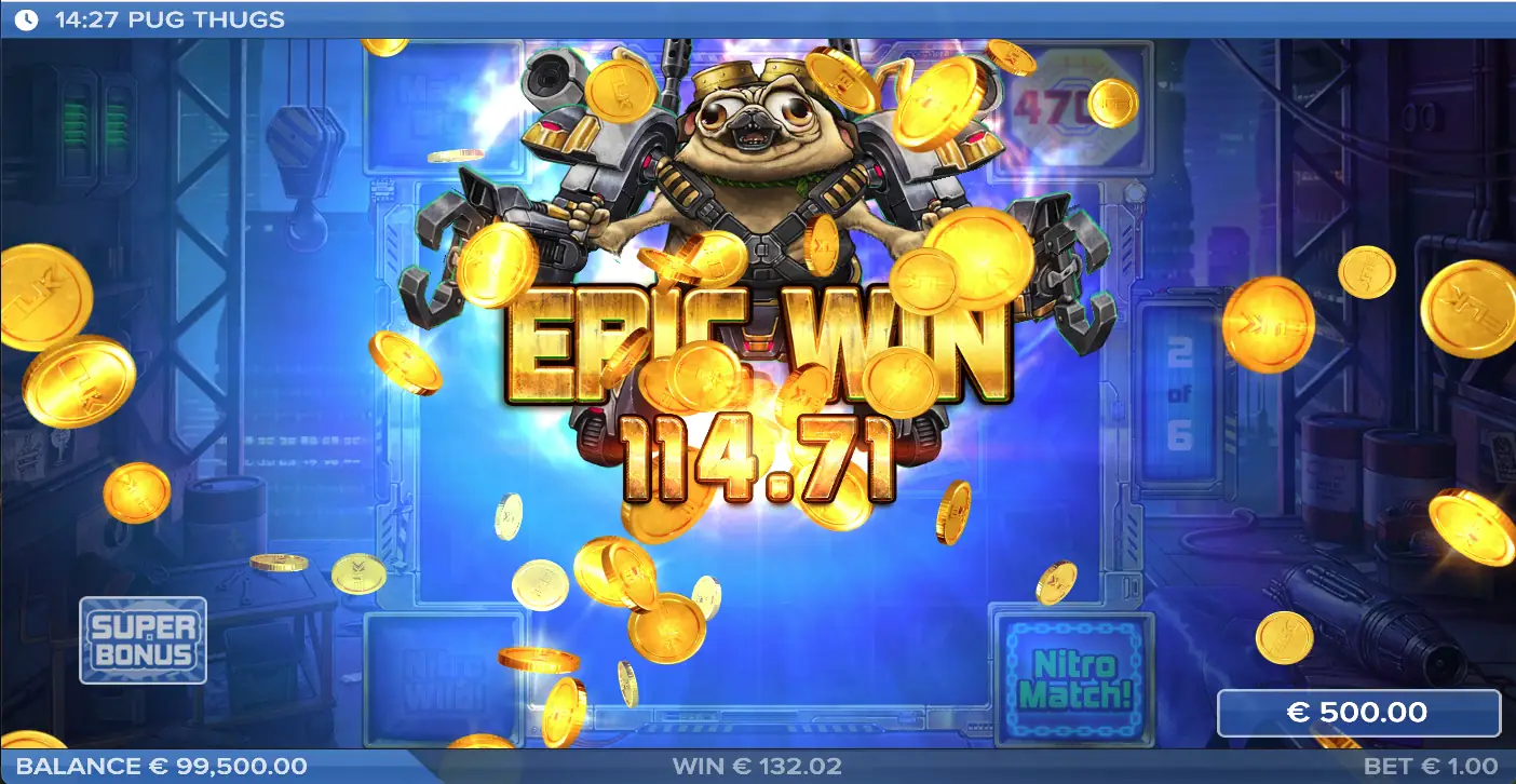 Pug Thugs Epic Win met spectaculaire winst