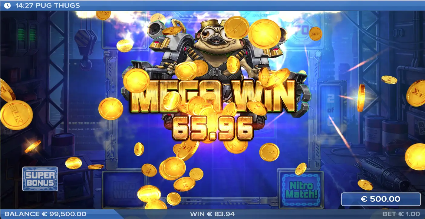 Pug Thugs Mega Win met grote prijs
